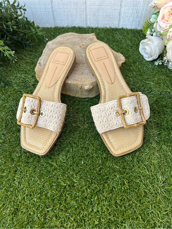 Dolce Vita Shoes - Dolce vita Woven decorative bamboo Buckle Slide Sandals in Cream size 7 new